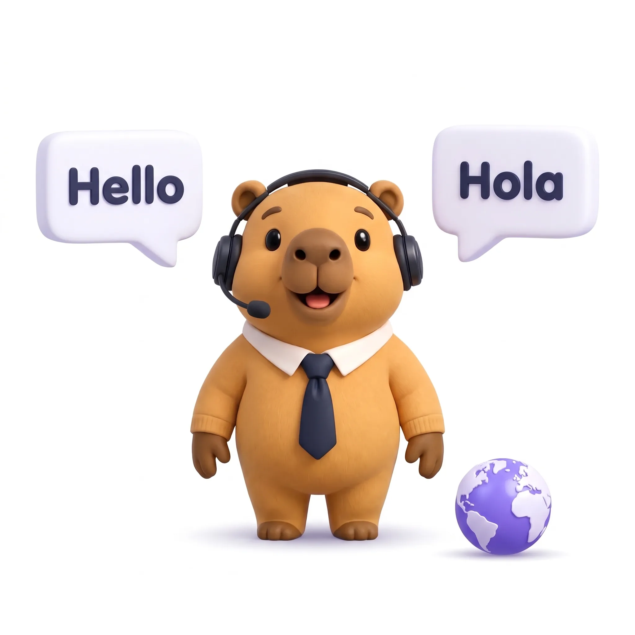 Talkybara greeting callers in English and Spanish